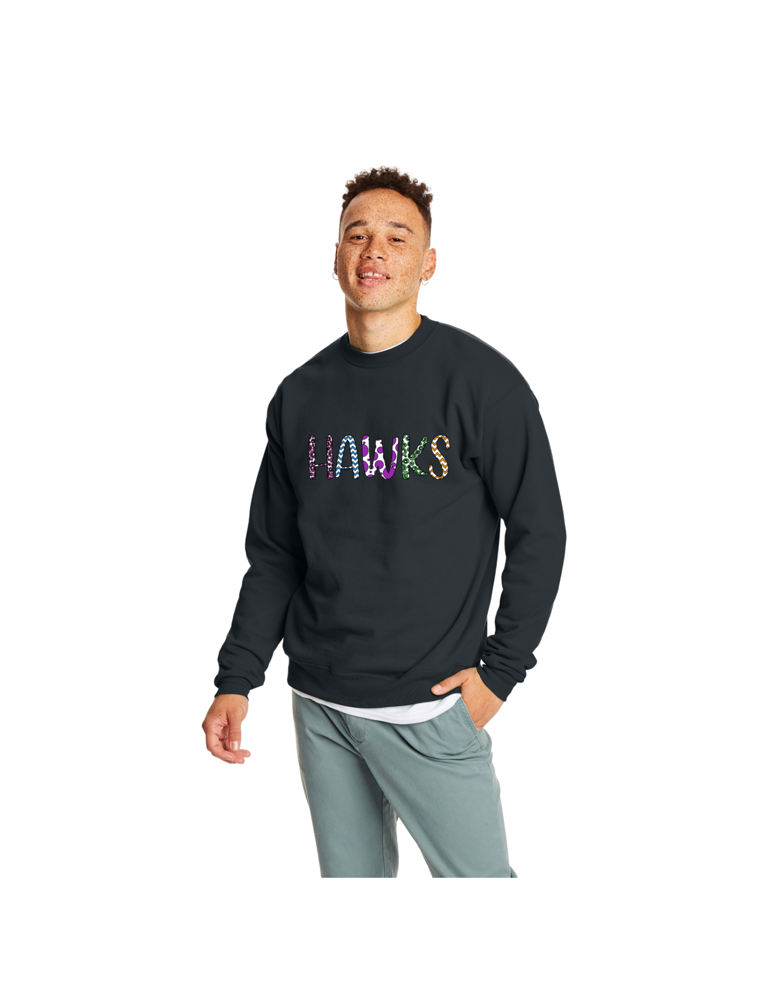 Hawks Sweatshirt (purple dots)