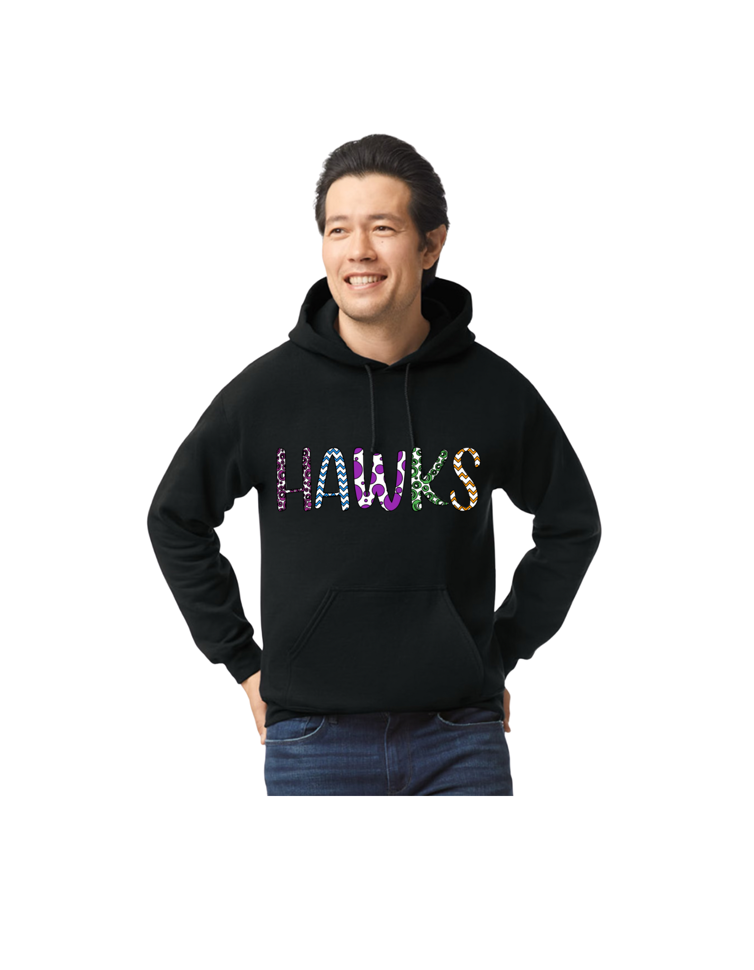 Hawks Hoodie (purple dots)